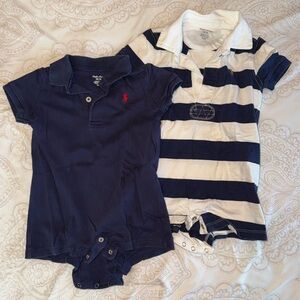 Ralph Lauren boys collared romper bundle 9M